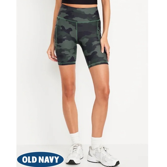High-Waisted PowerSoft Biker Shorts -- 8-inch inseam - Picture 1 of 2